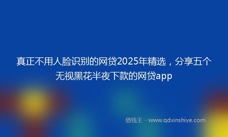 真正不用人脸识别的网贷2025年精选，分享五个无视黑花半夜下款的网贷app