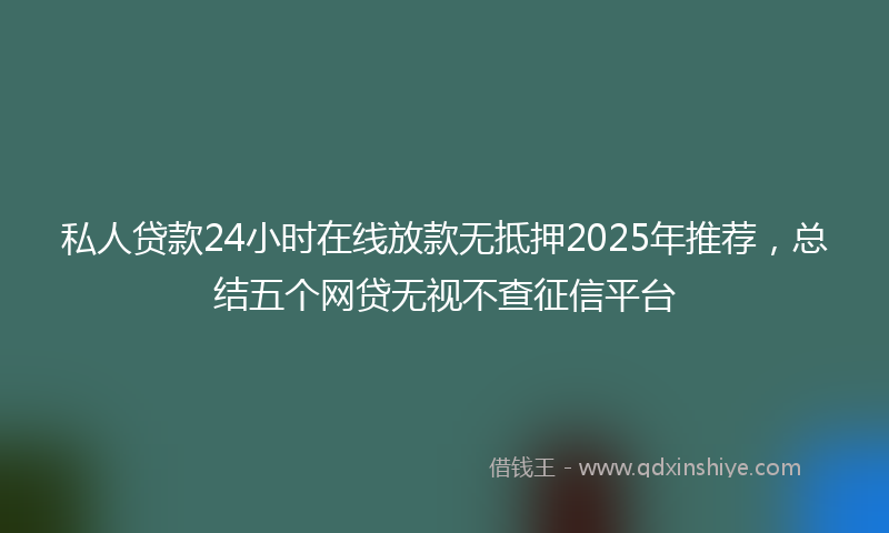 私人贷款24小时在线放款无抵押2025年推荐，总结五个网贷无视不查征信平台