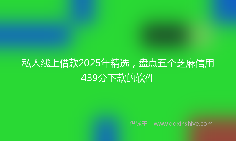私人线上借款2025年精选,盘点五个芝麻信用439分下款的软件