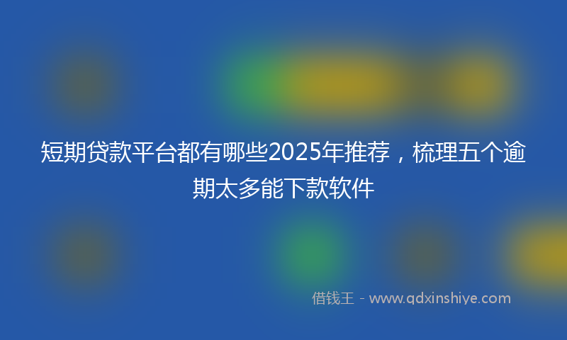 短期贷款平台都有哪些2025年推荐，梳理五个逾期太多能下款软件