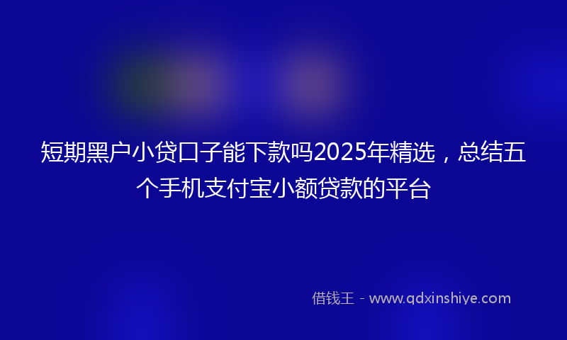 短期黑户小贷口子能下款吗2025年精选，总结五个手机支付宝小额贷款的平台
