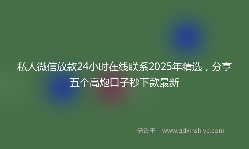 私人微信放款24小时在线联系2025年精选,分享五个高炮口子秒下款最新