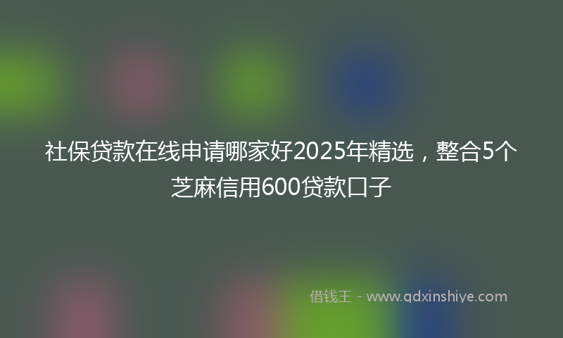 社保贷款在线申请哪家好2025年精选，整合5个芝麻信用600贷款口子