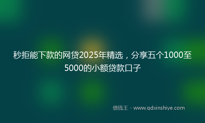秒拒能下款的网贷2025年精选，分享五个1000至5000的小额贷款口子