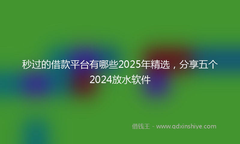 秒过的借款平台有哪些2025年精选，分享五个2024放水软件