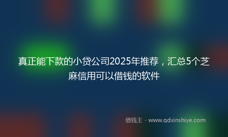 真正能下款的小贷公司2025年推荐，汇总5个芝麻信用可以借钱的软件