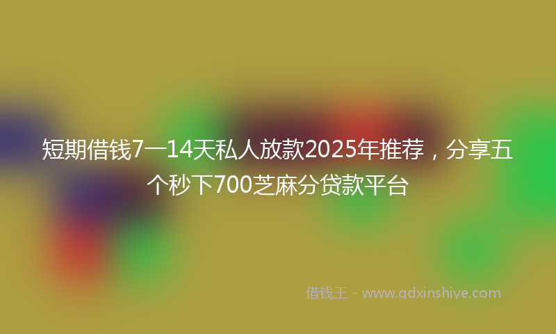短期借钱7一14天私人放款2025年推荐，分享五个秒下700芝麻分贷款平台