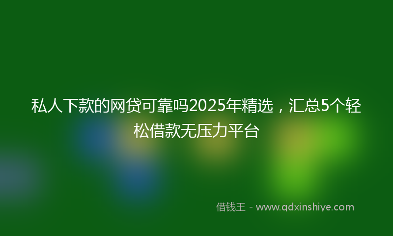 私人下款的网贷可靠吗2025年精选，汇总5个轻松借款无压力平台