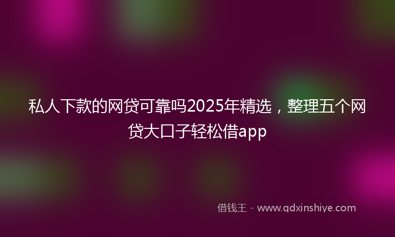 私人下款的网贷可靠吗2025年精选，整理五个网贷大口子轻松借app