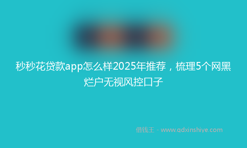 秒秒花贷款app怎么样2025年推荐，梳理5个网黑烂户无视风控口子