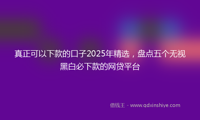 真正可以下款的口子2025年精选，盘点五个无视黑白必下款的网贷平台