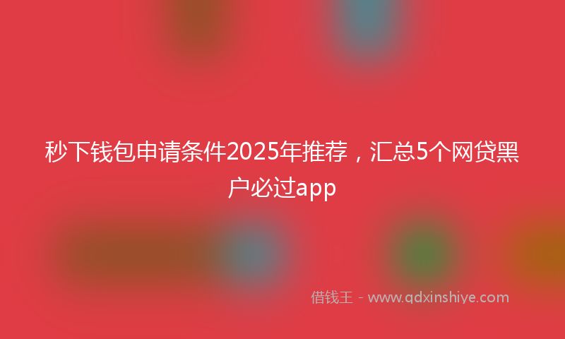 秒下钱包申请条件2025年推荐，汇总5个网贷黑户必过app