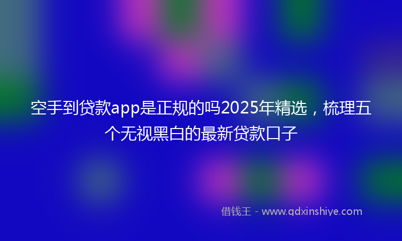 空手到贷款app是正规的吗2025年精选，梳理五个无视黑白的最新贷款口子