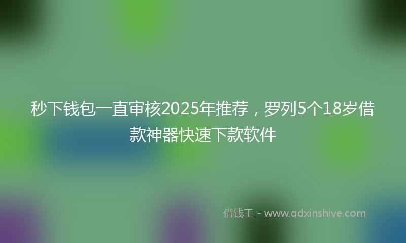 秒下钱包一直审核2025年推荐，罗列5个18岁借款神器快速下款软件