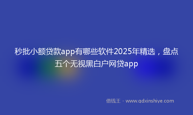 秒批小额贷款app有哪些软件2025年精选，盘点五个无视黑白户网贷app