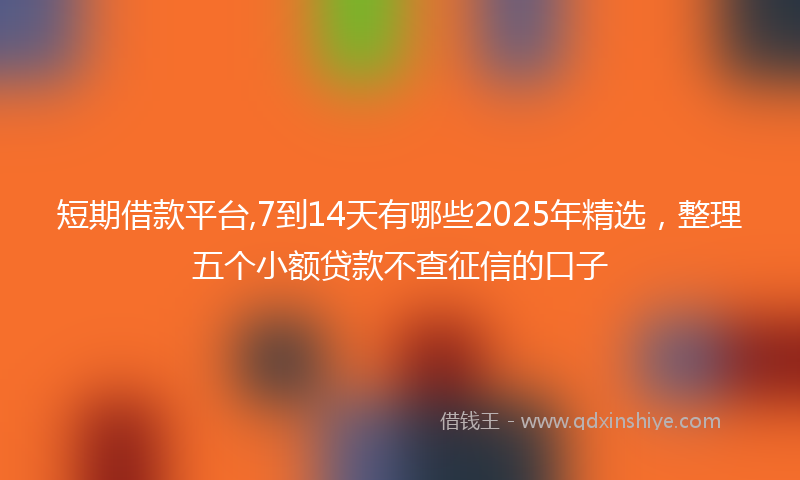 短期借款平台,7到14天有哪些2025年精选，整理五个小额贷款不查征信的口子