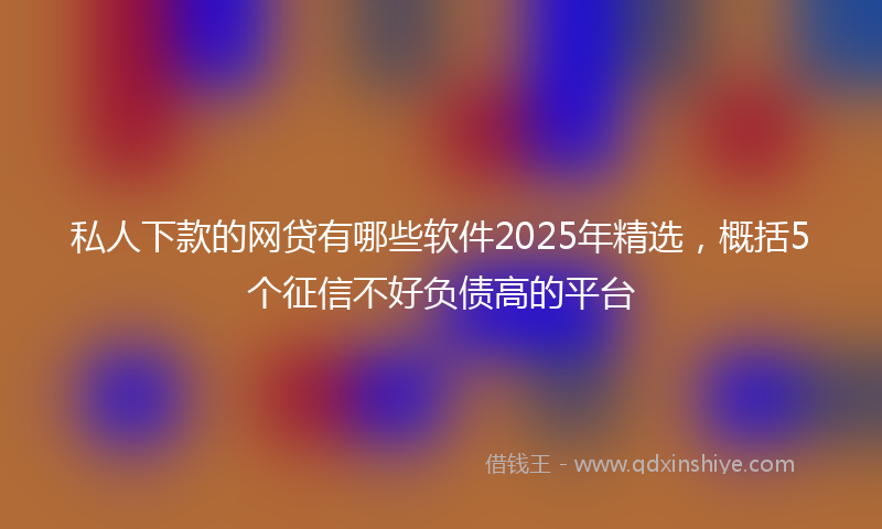 私人下款的网贷有哪些软件2025年精选，概括5个征信不好负债高的平台