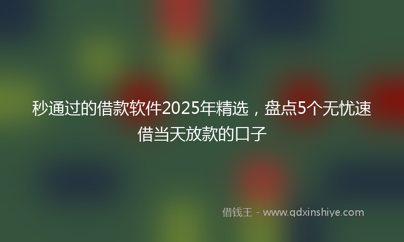 秒通过的借款软件2025年精选，盘点5个无忧速借当天放款的口子