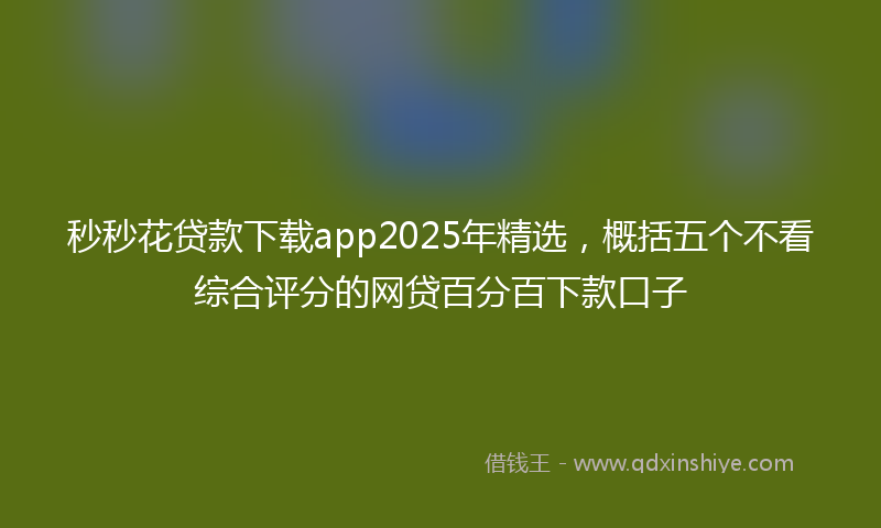 秒秒花贷款下载app2025年精选，概括五个不看综合评分的网贷百分百下款口子