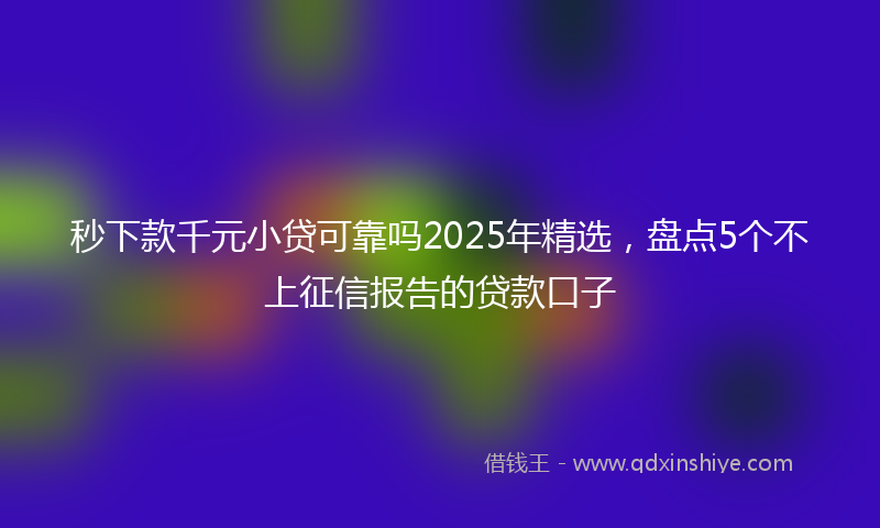 秒下款千元小贷可靠吗2025年精选，盘点5个不上征信报告的贷款口子