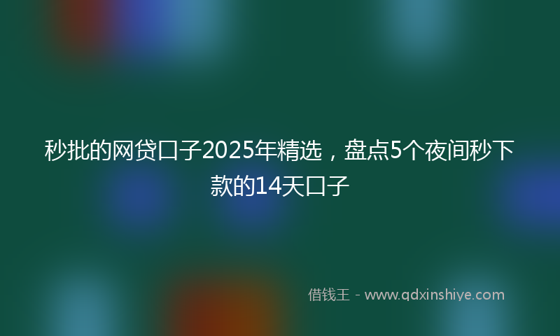 秒批的网贷口子2025年精选，盘点5个夜间秒下款的14天口子