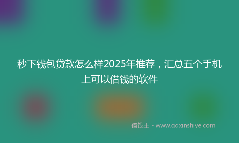 秒下钱包贷款怎么样2025年推荐，汇总五个手机上可以借钱的软件
