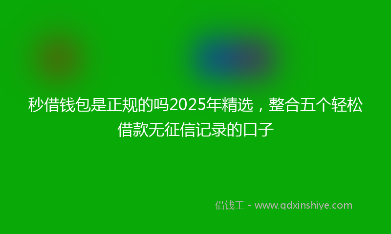 秒借钱包是正规的吗2025年精选，整合五个轻松借款无征信记录的口子