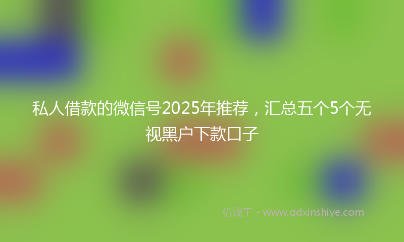 私人借款的微信号2025年推荐，汇总五个5个无视黑户下款口子