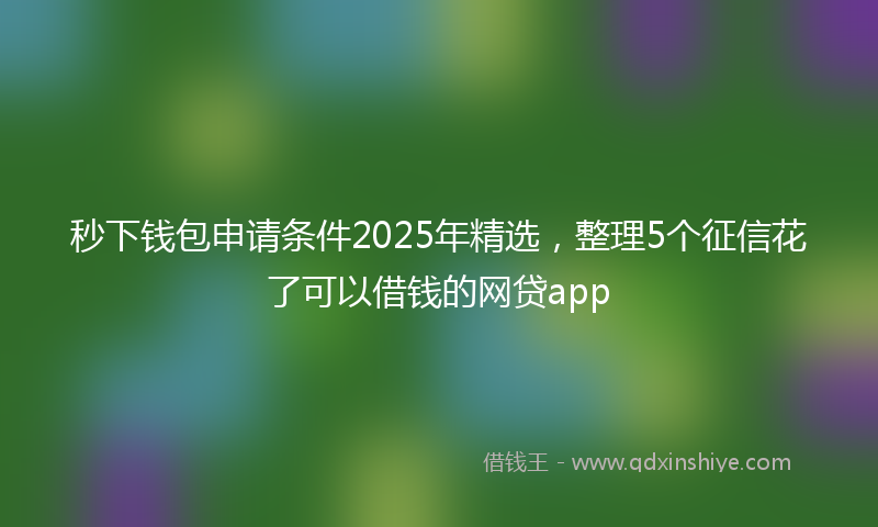秒下钱包申请条件2025年精选，整理5个征信花了可以借钱的网贷app
