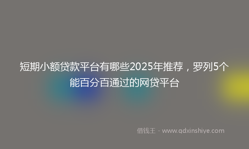 短期小额贷款平台有哪些2025年推荐，罗列5个能百分百通过的网贷平台