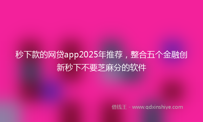 秒下款的网贷app2025年推荐，整合五个金融创新秒下不要芝麻分的软件