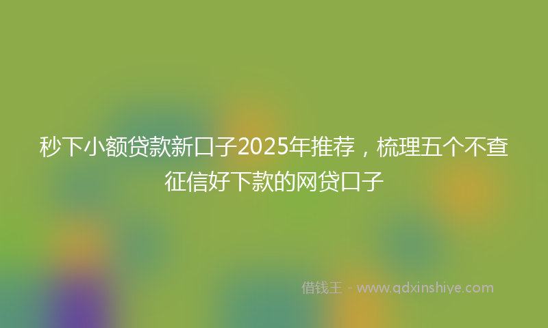 秒下小额贷款新口子2025年推荐，梳理五个不查征信好下款的网贷口子