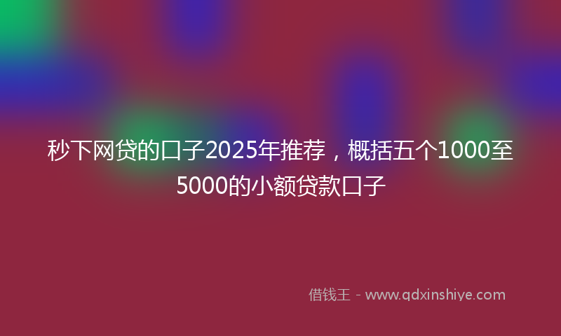 秒下网贷的口子2025年推荐，概括五个1000至5000的小额贷款口子