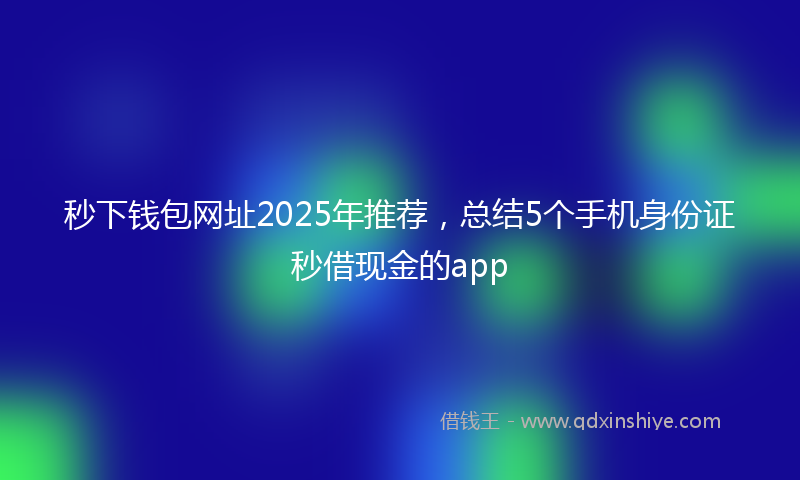 秒下钱包网址2025年推荐，总结5个手机身份证秒借现金的app