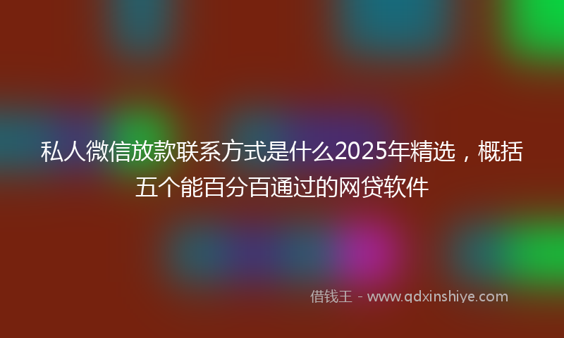私人微信放款联系方式是什么2025年精选,概括五个能百分百通过的网贷软件
