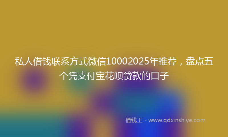 私人借钱联系方式微信10002025年推荐，盘点五个凭支付宝花呗贷款的口子