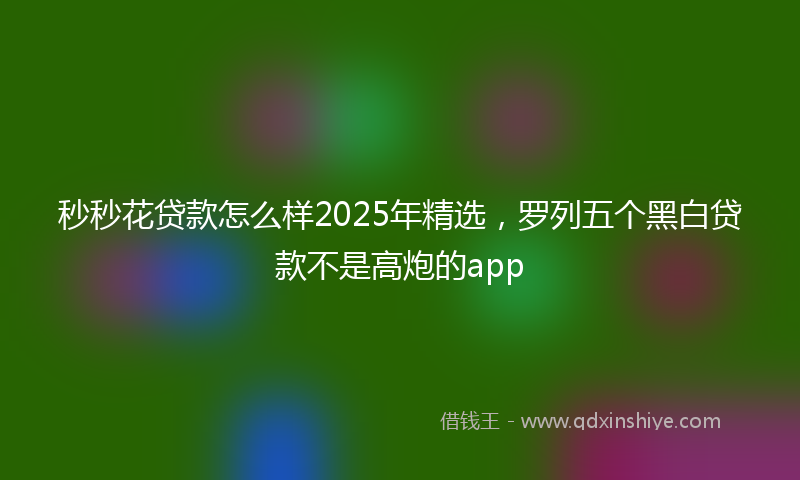 秒秒花贷款怎么样2025年精选，罗列五个黑白贷款不是高炮的app