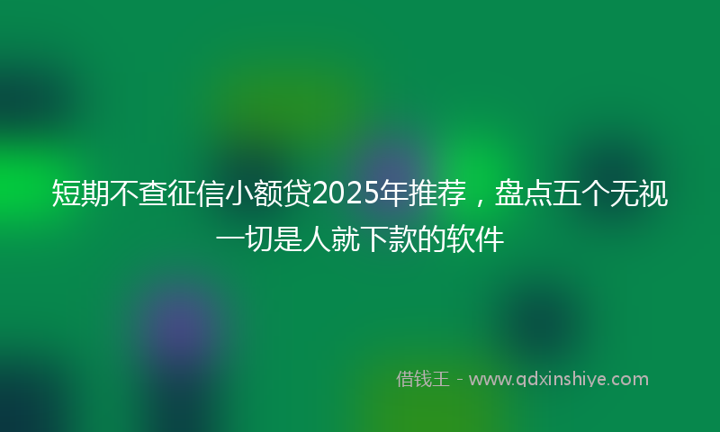 短期不查征信小额贷2025年推荐，盘点五个无视一切是人就下款的软件