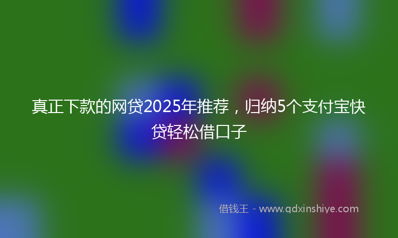 真正下款的网贷2025年推荐，归纳5个支付宝快贷轻松借口子