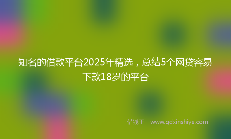 知名的借款平台2025年精选，总结5个网贷容易下款18岁的平台