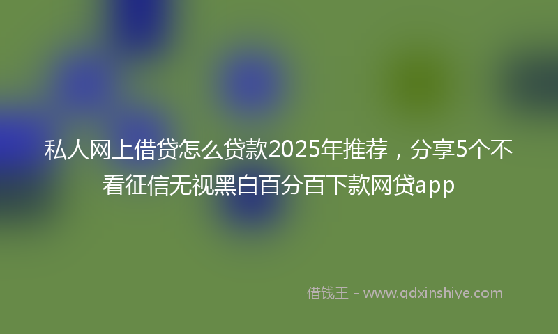 私人网上借贷怎么贷款2025年推荐,分享5个不看征信无视黑白百分百下款网贷app