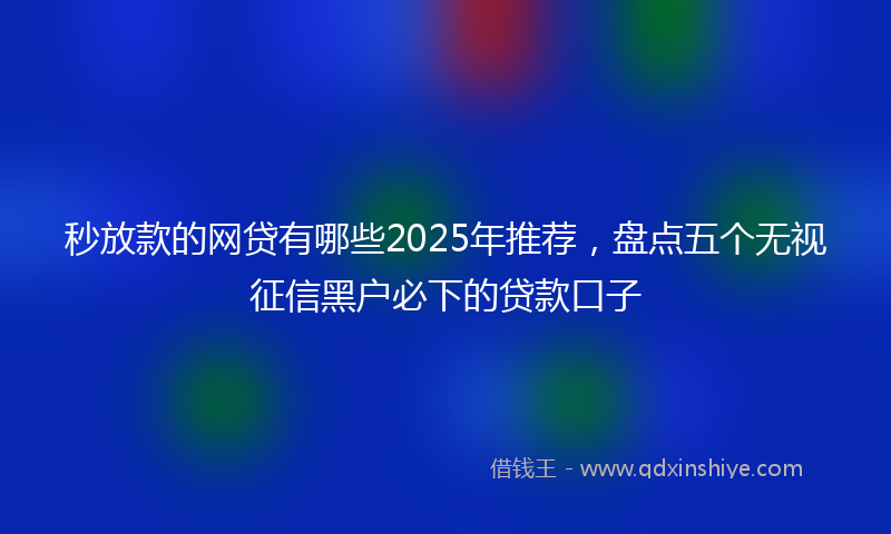 秒放款的网贷有哪些2025年推荐，盘点五个无视征信黑户必下的贷款口子