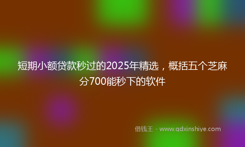 短期小额贷款秒过的2025年精选,概括五个芝麻分700能秒下的软件