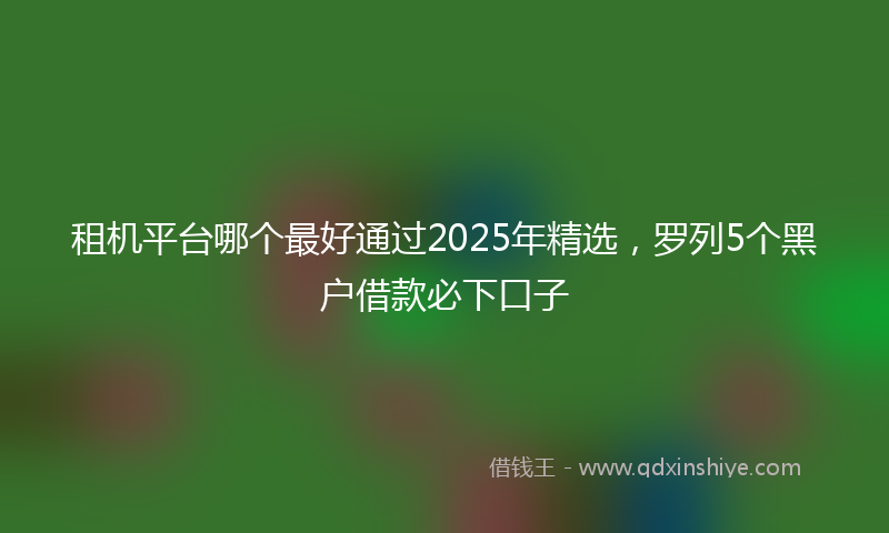租机平台哪个最好通过2025年精选，罗列5个黑户借款必下口子