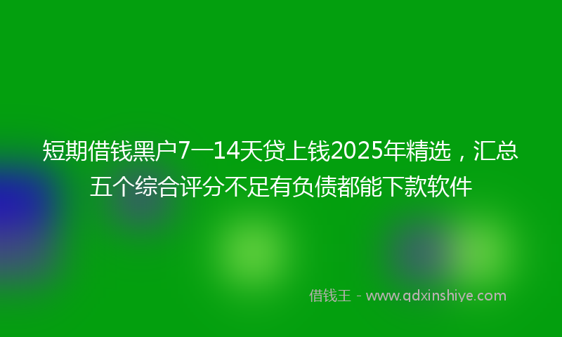 短期借钱黑户7一14天贷上钱2025年精选，汇总五个综合评分不足有负债都能下款软件