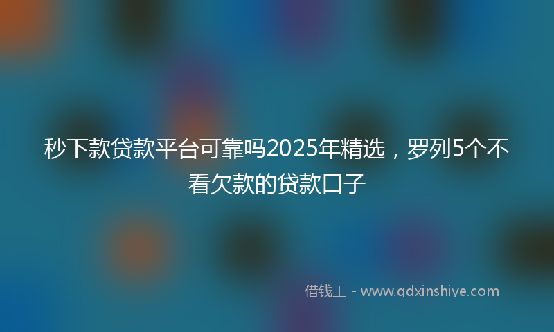 秒下款贷款平台可靠吗2025年精选，罗列5个不看欠款的贷款口子