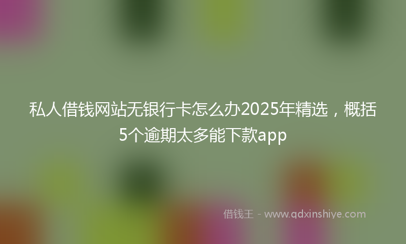 私人借钱网站无银行卡怎么办2025年精选，概括5个逾期太多能下款app