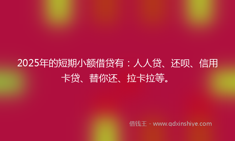 2025年的短期小额借贷有：人人贷、还呗、信用卡贷、替你还、拉卡拉等。