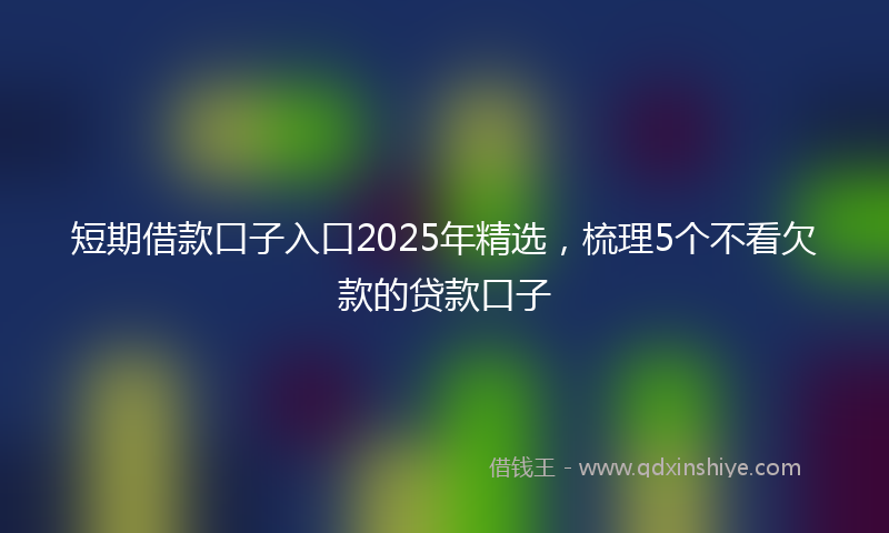 短期借款口子入口2025年精选，梳理5个不看欠款的贷款口子