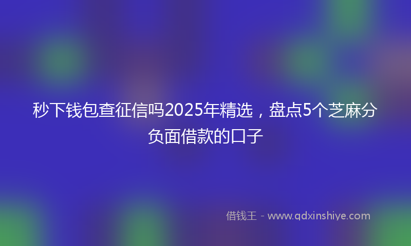 秒下钱包查征信吗2025年精选，盘点5个芝麻分负面借款的口子